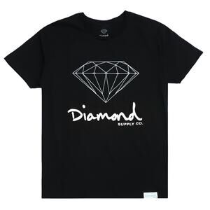 Diamond Supply Co. Men's T-Shirt OG Logo Short Sleeve Tee in Black/White